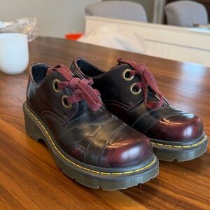 Dr. Martens NWOT Black and Burgundy Lace-Up Shoes